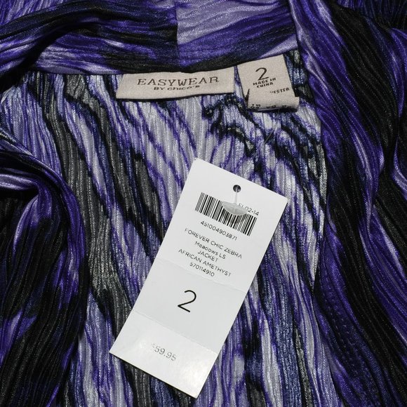 EASYWEAR by Chico's Purple Top  NWT - Picture 5 of 5